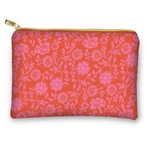 Small Accessory Pouch | Orange Floral